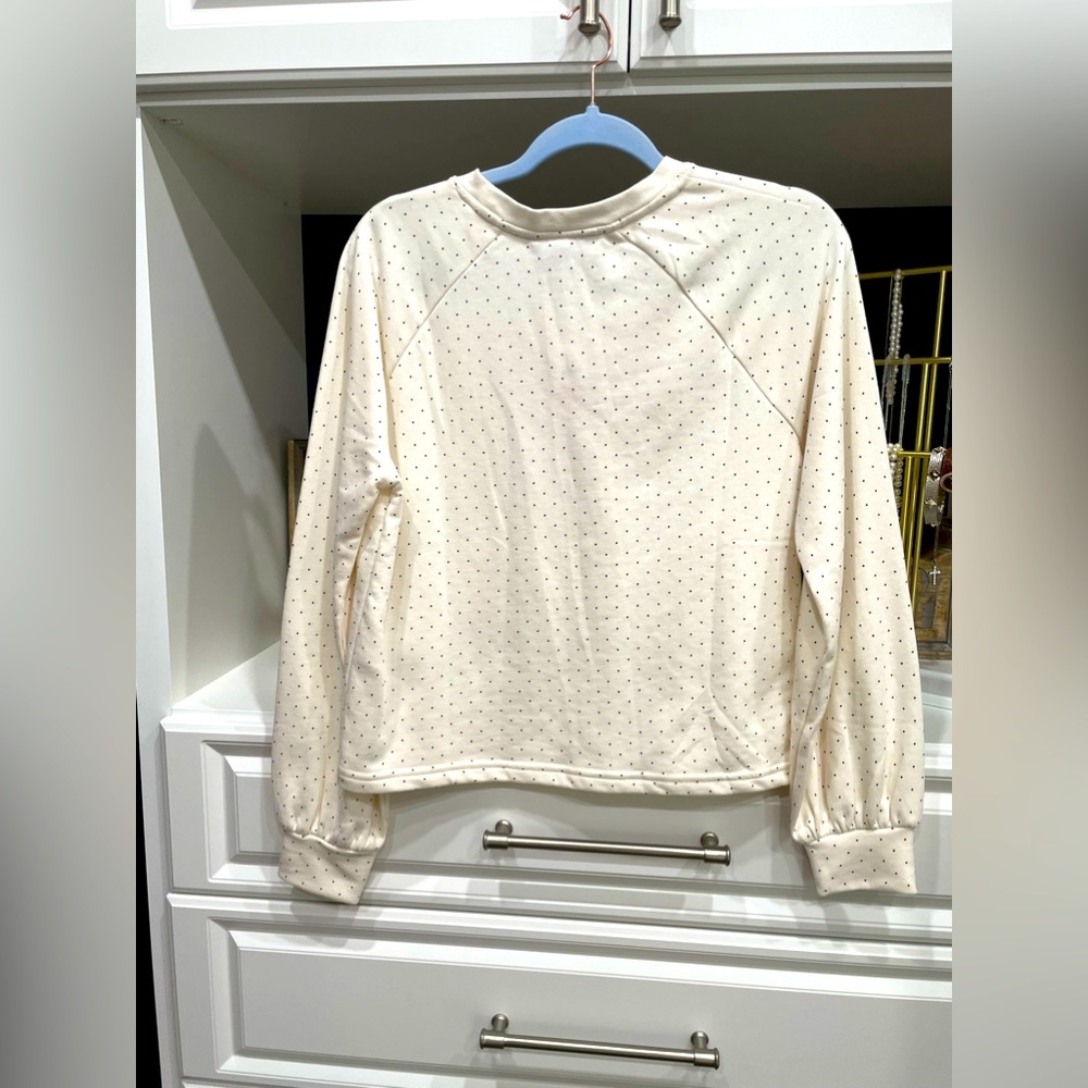 Banana republic XS Light sweater blouse small black Pola dots. New with … - Picture 2 of 5